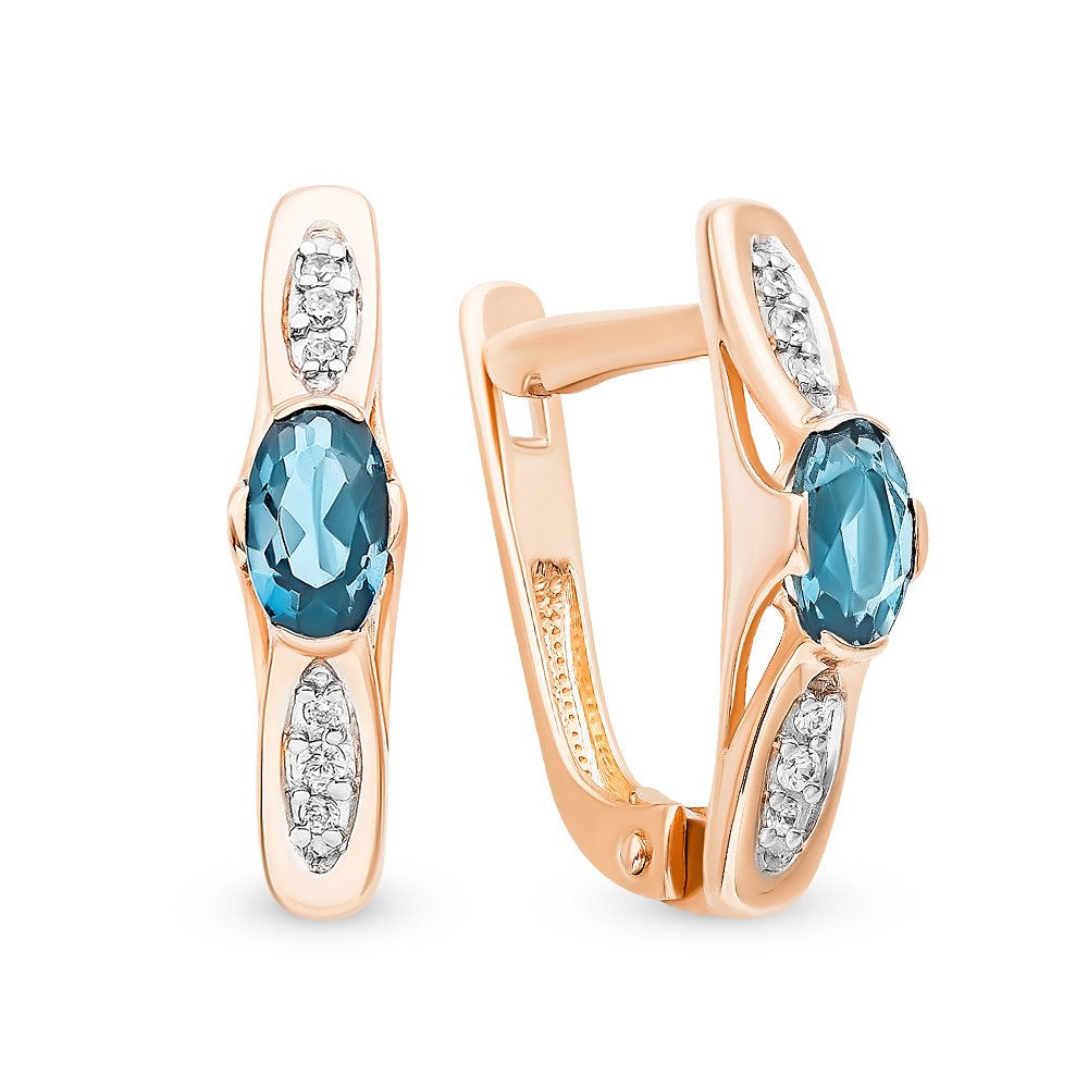 

Серьги из красного золота с топазом, фианитом 585Gold 102006789, 102006789