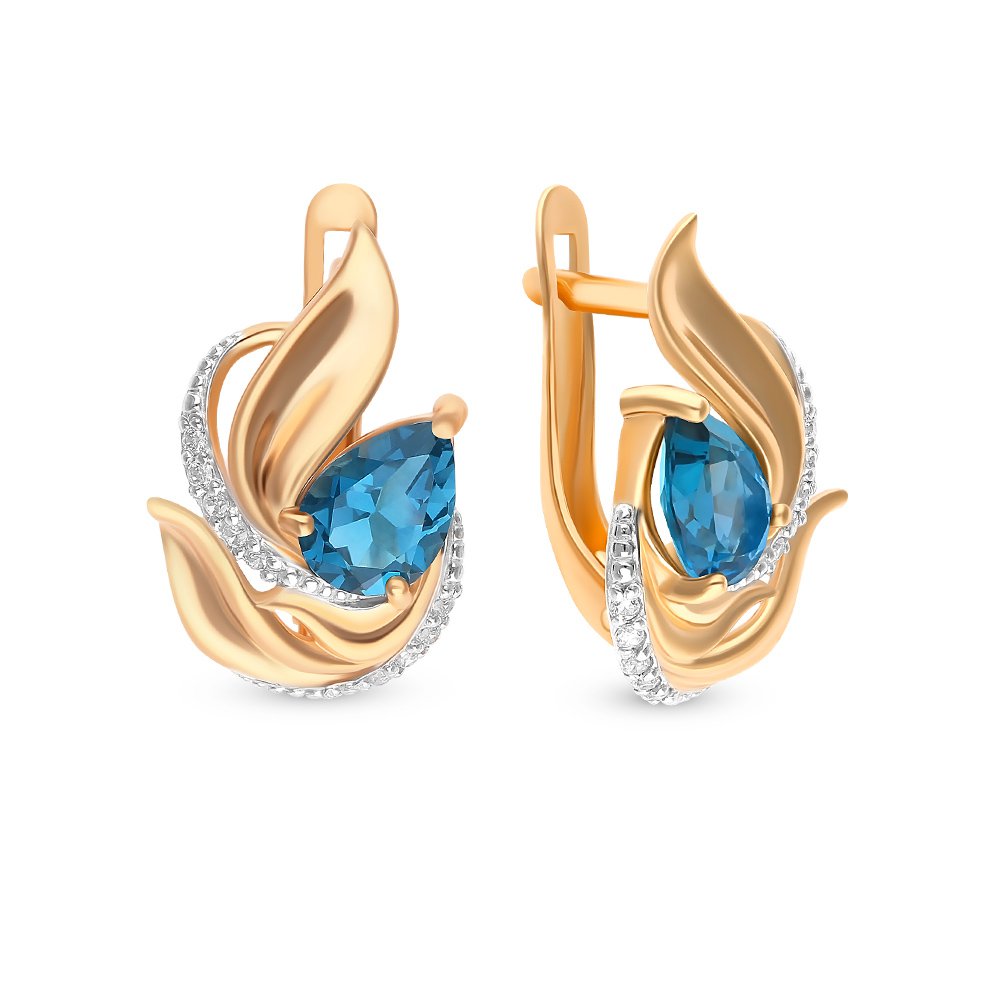 

Серьги из красного золота с топазом, фианитом 585Gold 202007763, 202007763