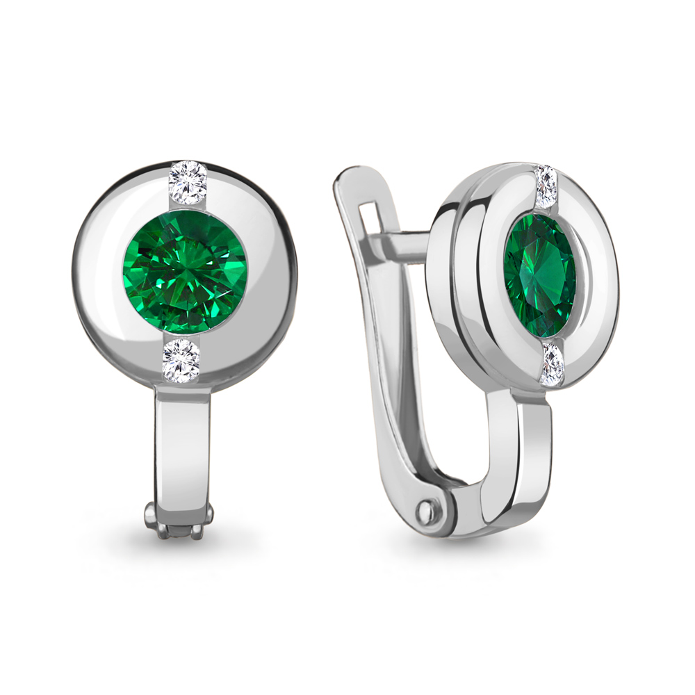 

Серьги из серебра с изумрудом Aquamarine 43471АГ_925_р, 43471АГ_925_р