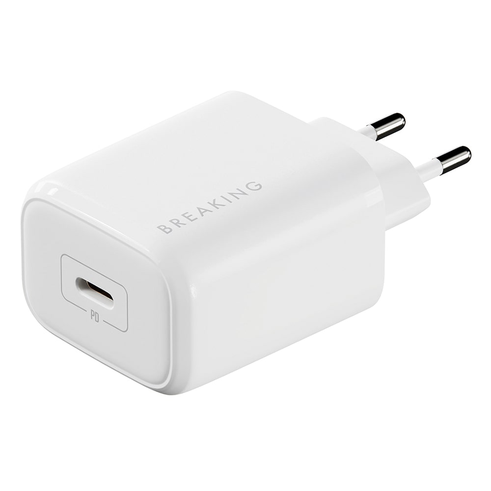 Сетевое зарядное устройство Breaking 1xUSB Type-C 3 А белый