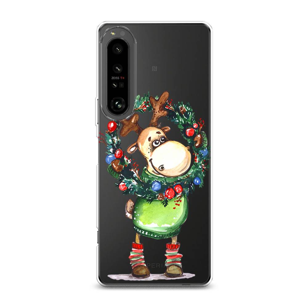 

Чехол на Sony Xperia 1 IV "Олень с новогодним венком", 55150-4
