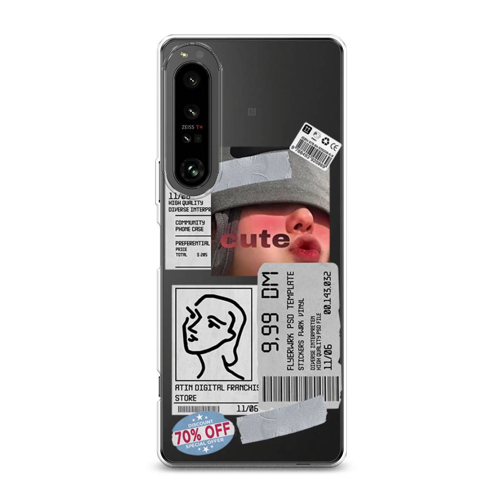 

Чехол на Sony Xperia 1 IV "Cute girl collage", Розовый;серый;голубой, 55150-6