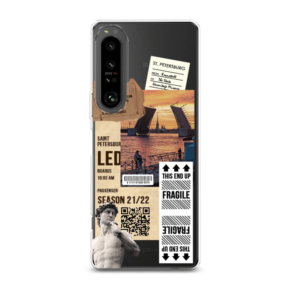 

Чехол на Sony Xperia 1 IV "Санкт-Петербург коллаж", Коричневый;бежевый;белый, 55150-6