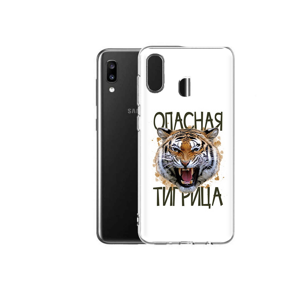 

Чехол MyPads Tocco для Samsung Galaxy A20 опасная тигрица, Прозрачный, Tocco