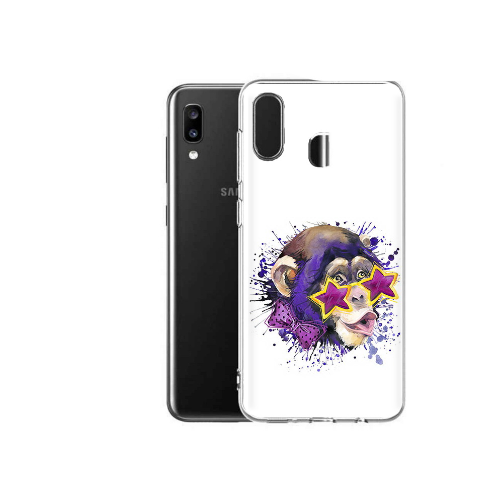 

Чехол MyPads Tocco для Samsung Galaxy A20 обезьяна в очках, Прозрачный, Tocco