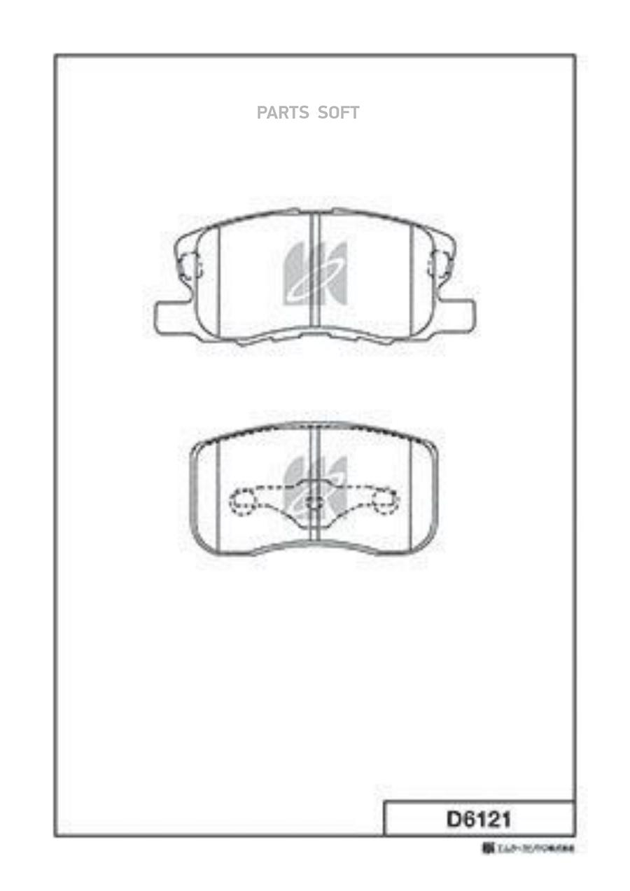 

Колодки тормозные дисковые Mitsubishi Colt 04-12 D6121