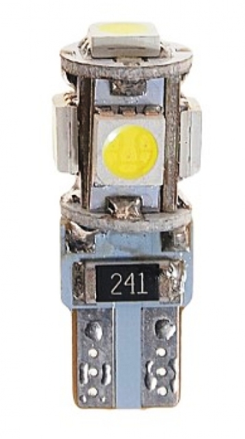 

Лампа T10 (W5W) MEGAPOWER 24V W2,1*9,5d, светодиодная, с обманкой CANbus, 5SMD 5 M70214W24