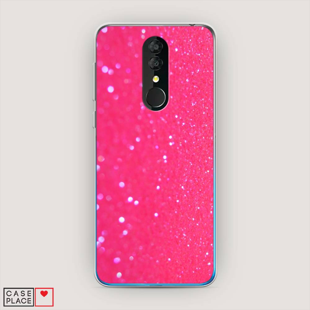 

Силиконовый чехол "Малиновые блестки рисунок" на Alcatel 3 5053Y (2019), Малиновые блестки рисунок