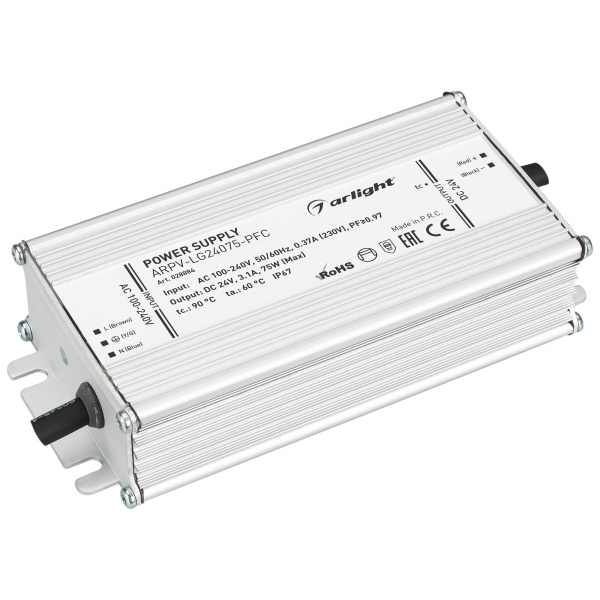 фото Блок питания arpv-lg24075-pfc (24v, 3.1a, 75w) (arl, ip67 металл) arlight