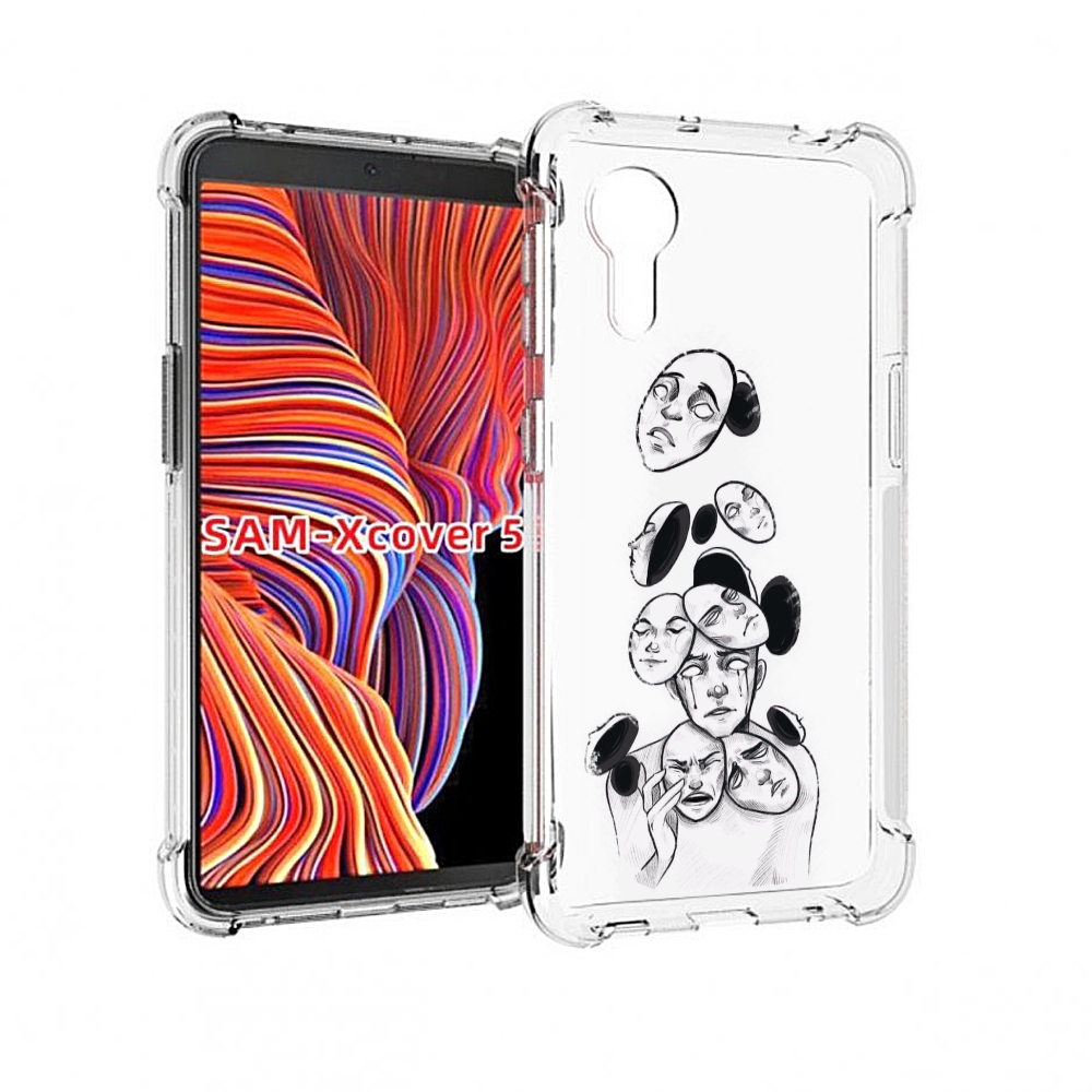 

Чехол MyPads человек с разными масками для Samsung Galaxy Xcover 5, Прозрачный, Tocco