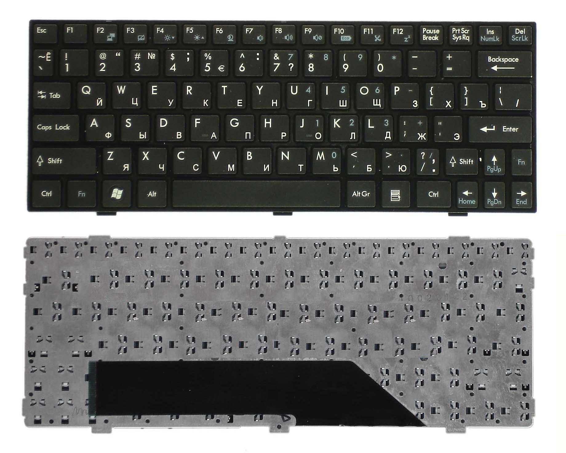 

Клавиатура для ноутбука MSI U160 L1350 U135 черная с черной рамкой