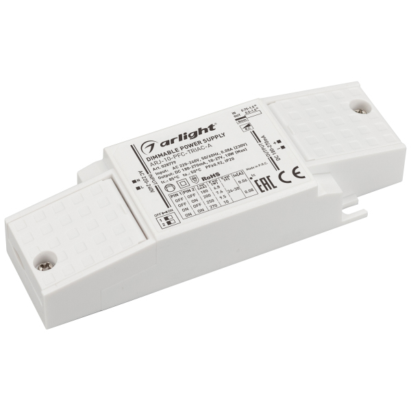 фото Блок питания arj-10-pfc-triac-a (10w, 180-270ma) (arl, ip20 пластик) arlight