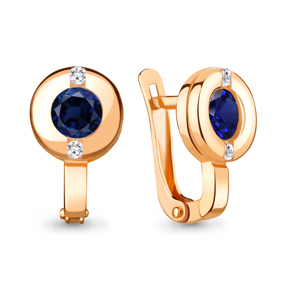 

Серьги из серебра с фианитом Aquamarine 43471АБ_925_з, 43471АБ_925_з