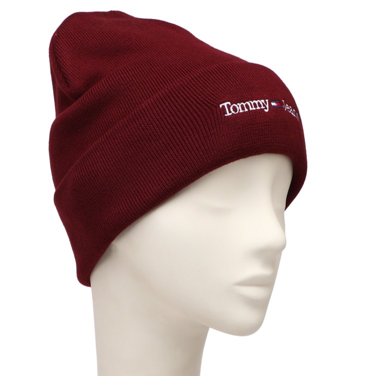 

Шапка женская Tommy Hilfiger AW0AW15473 бордовая, Бордовый, AW0AW15473