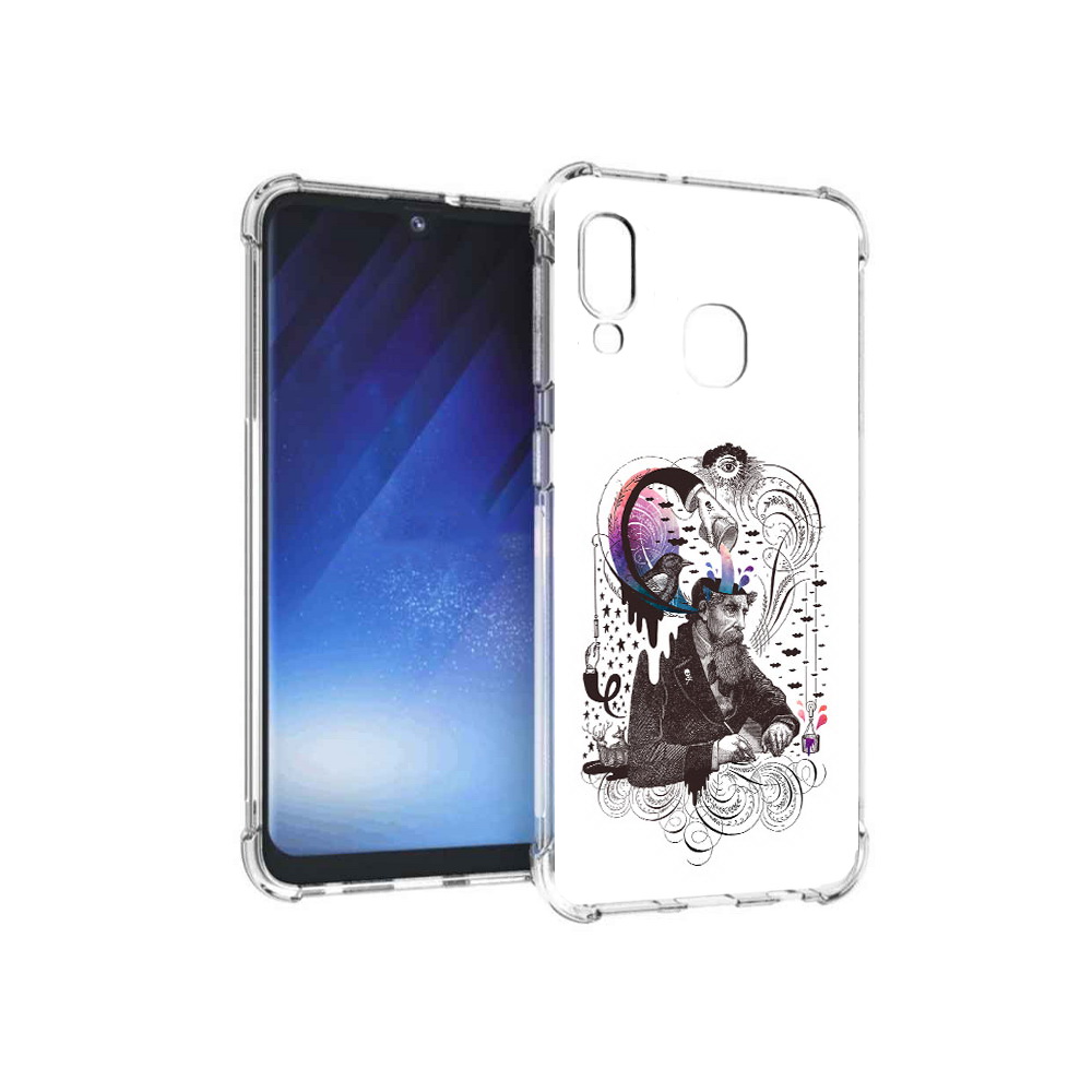 

Чехол MyPads Tocco для Samsung Galaxy A20e абстракция думающий мужчина (PT133424.505.210), Прозрачный, Tocco