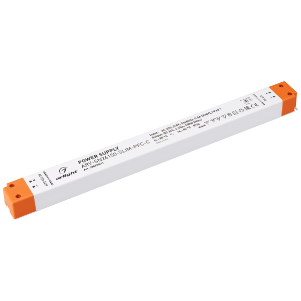 фото Блок питания arv-sn24150-slim-pfc-c (24v, 6.25a, 150w) (arl, ip20 пластик) arlight