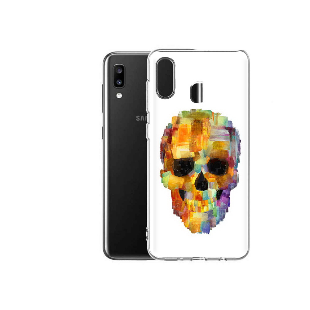 

Чехол MyPads Tocco для Samsung Galaxy A20 нарисованный череп, Прозрачный, Tocco