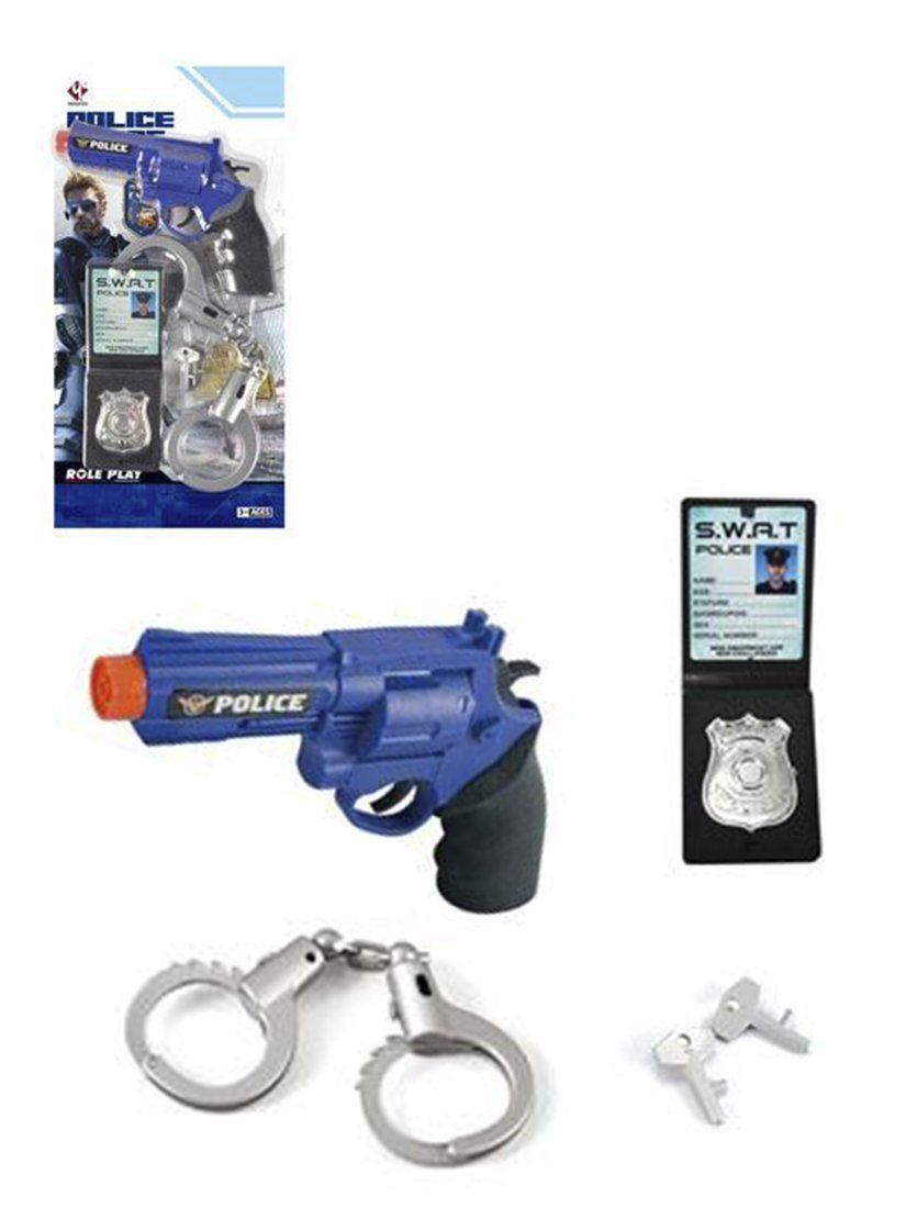Игровой набор Полиция, в комплекте пистолет, удостоверение, наручники с ключами