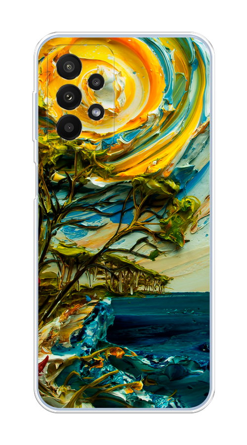 

Чехол на Samsung Galaxy A23 "Солнце живопись", Желтый;синий, 2105050-4