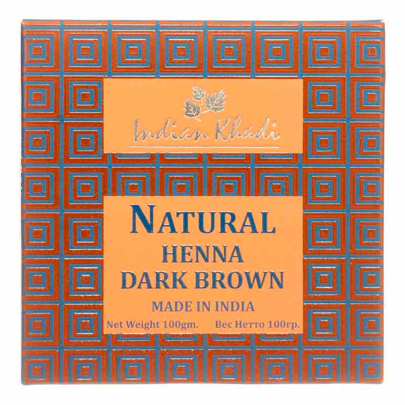Хна для волос органическая Indian Khadi, Темно-коричневый 100г саморез 4 8х70 кровельный темно коричневый ral 8017 уп 30 шт с окном