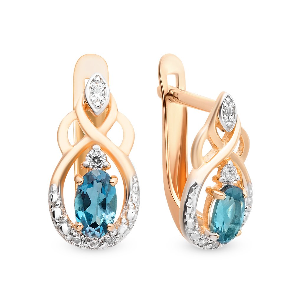 

Серьги из красного золота с топазом, фианитом 585Gold 202006923, 202006923