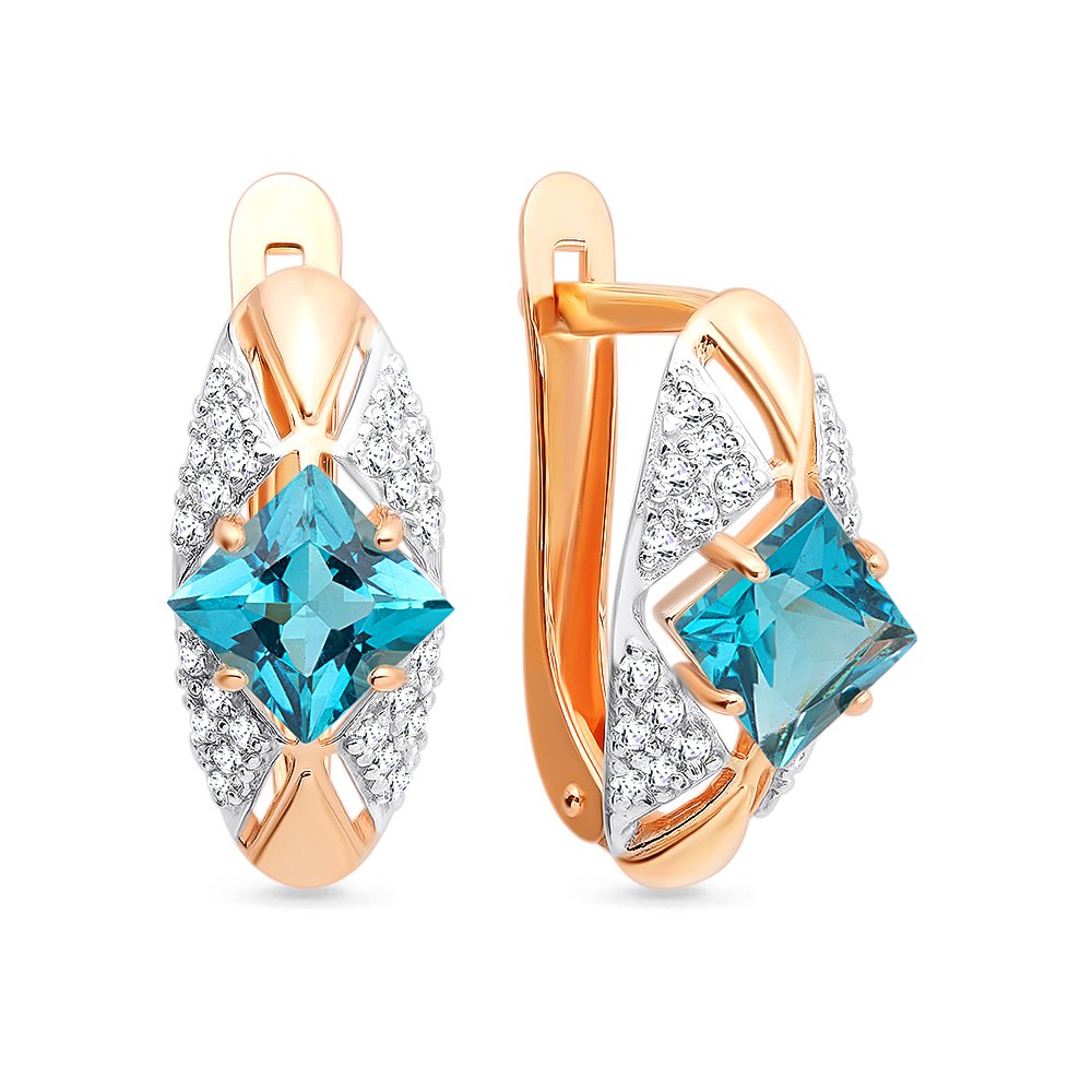 

Серьги из красного золота с топазом, фианитом 585Gold 202006917, 202006917