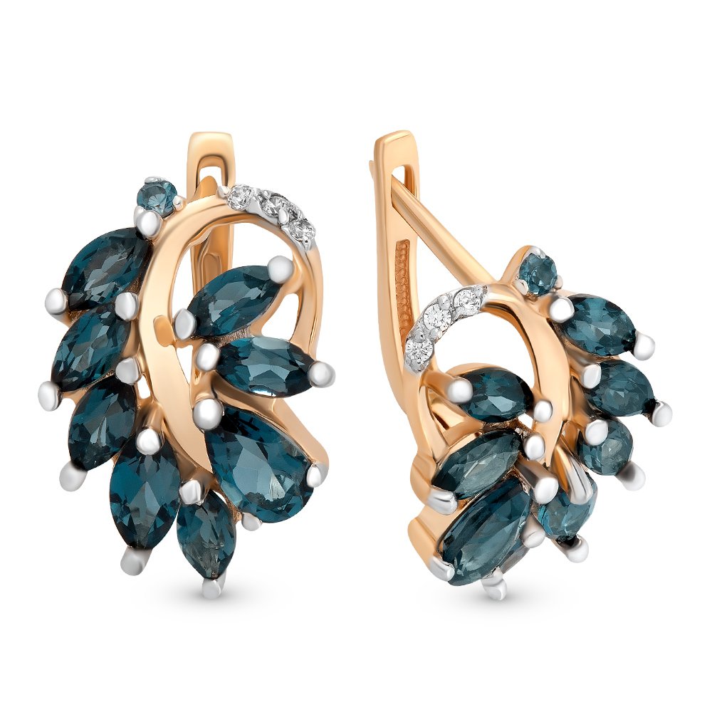 

Серьги из красного золота с топазом, фианитом 585Gold 202006523, 202006523
