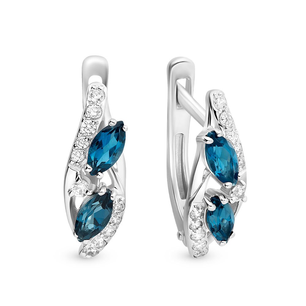 

Серьги из белого золота с топазом, фианитом 585Gold 299000012, 299000012