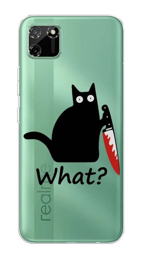 

Чехол на Realme C11 2020 "Котик с ножом", Черный;красный, 253850-6