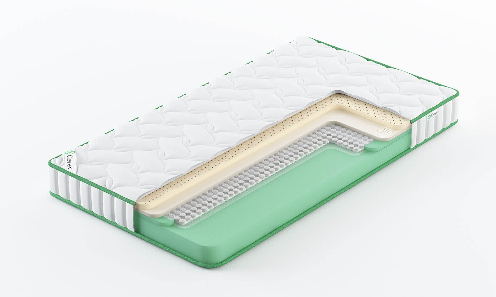 

Матрас Clever CloudFlex Mix Slim 225x185, Белый, CloudFlex Mix Slim