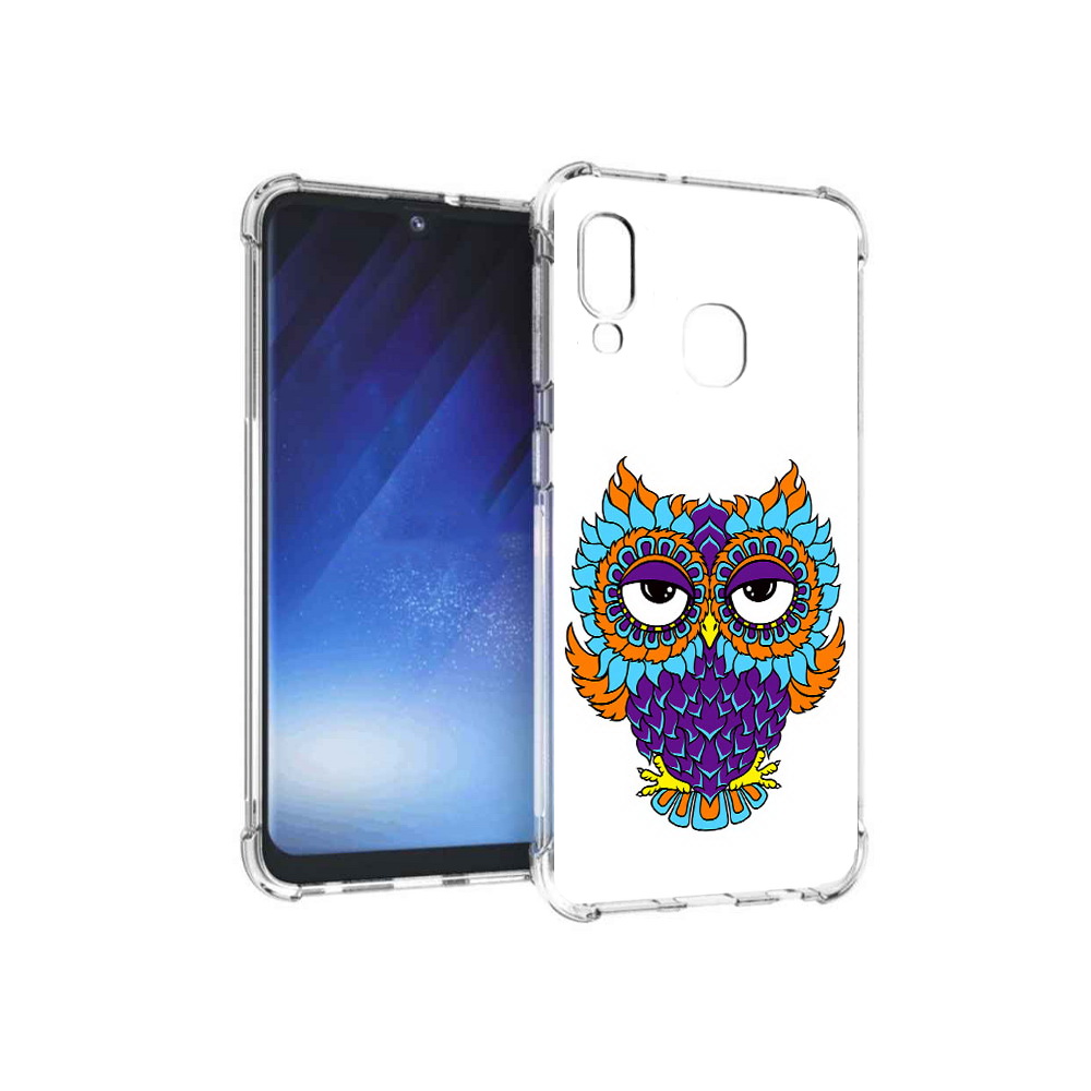 

Чехол MyPads Tocco для Samsung Galaxy A20e Цветная сова (PT133424.505.198), Прозрачный, Tocco
