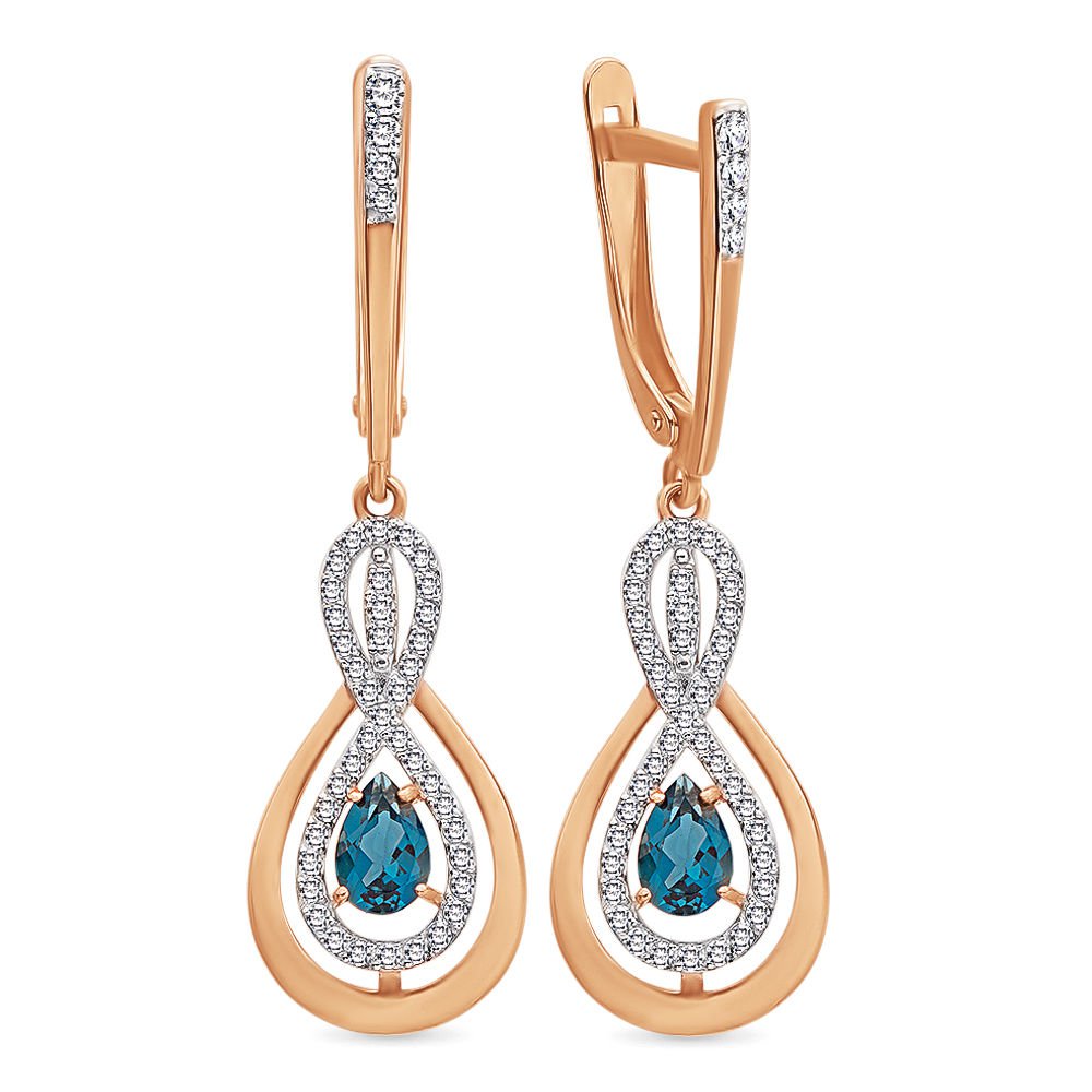 

Серьги из красного золота с топазом, фианитом 585Gold 202005931, 202005931