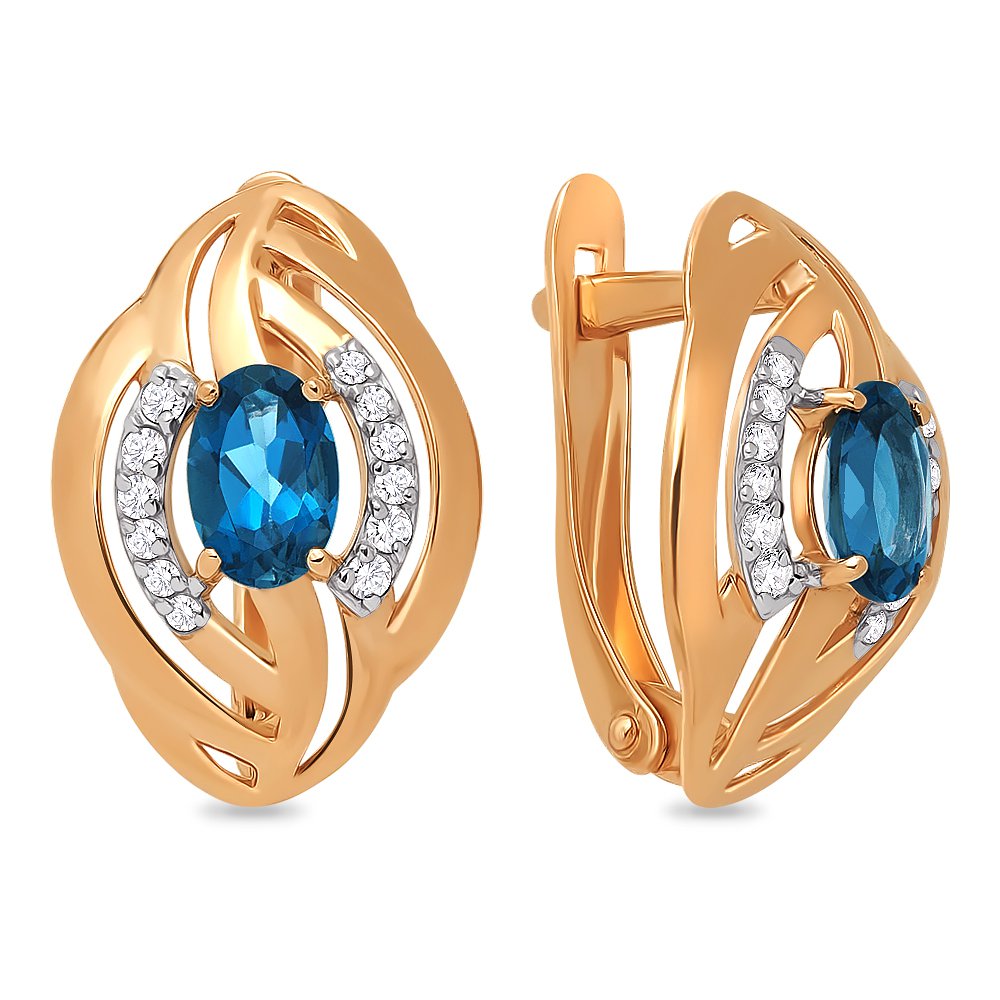 

Серьги из красного золота с топазом, фианитом 585Gold 202005927, 202005927