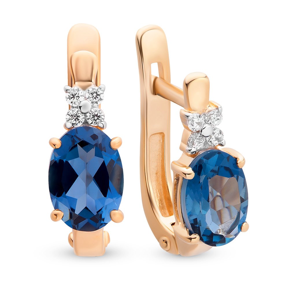 

Серьги из красного золота с топазом, фианитом 585Gold 202005922, 202005922
