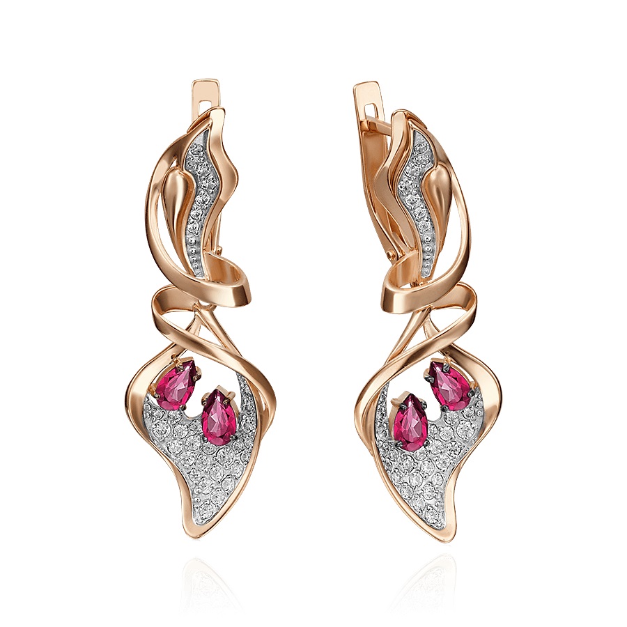 

Серьги из красного золота с рубином, бриллиантом PLATINA jewelry 02-4251-00-107-1110-30, 02-4251-00-107-1110-30