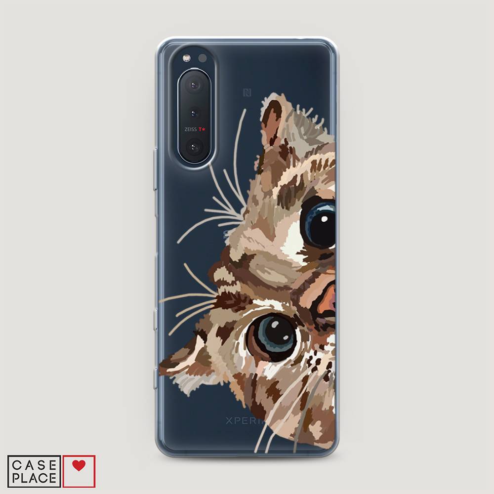

Чехол на Sony Xperia 5 II "Любопытный кот", Коричневый;синий;черный, 54750-1