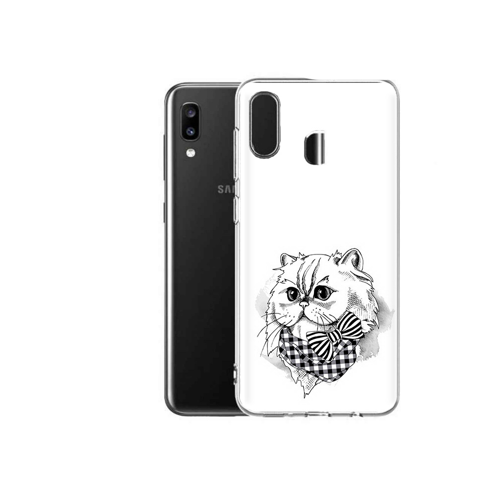 

Чехол MyPads Tocco для Samsung Galaxy A20 нарисованная красивая кошечка, Прозрачный, Tocco