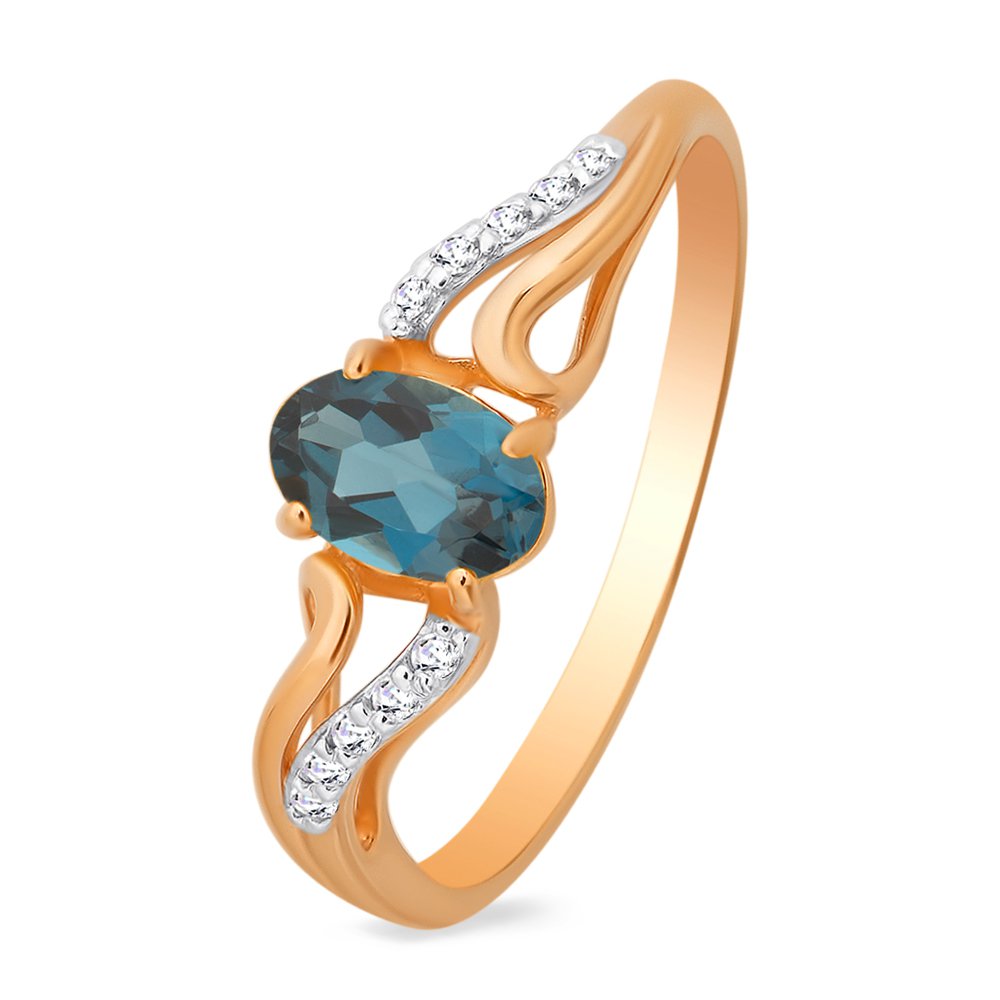 

Кольцо из золота р. , 585Gold 201011119, топаз\фианит, 201011119