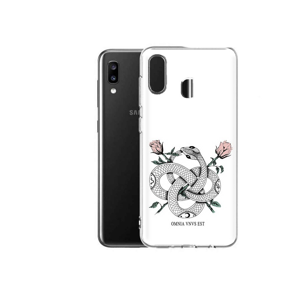 

Чехол MyPads Tocco для Samsung Galaxy A20 нарисованная змея абстракция, Прозрачный, Tocco