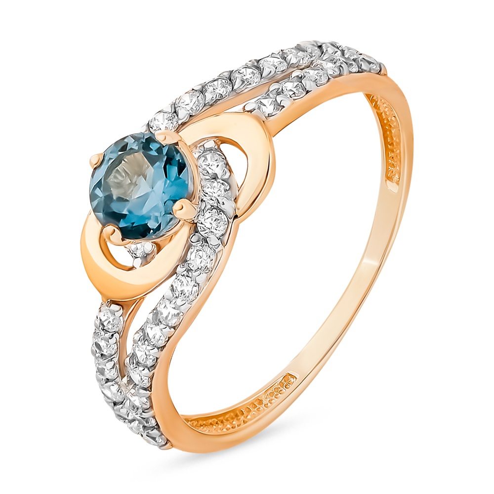 

Кольцо из золота р.  585Gold 201013339, топаз\фианит, 201013339