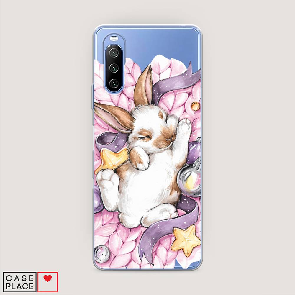 

Чехол на Sony Xperia 10 III "Кролик спит", Розовый;белый, 54950-5