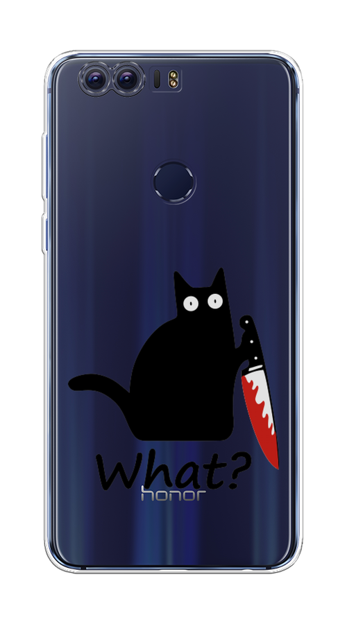 

Чехол на Honor 8 "Котик с ножом", Черный;красный, 60950-6