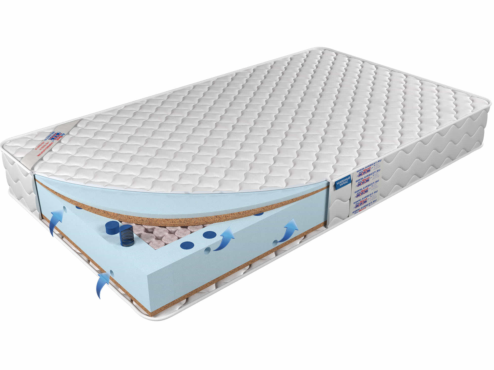 

Матрас Airbest Spare s1000 220x220x21, Белый, Матрас Airbest Spare s1000