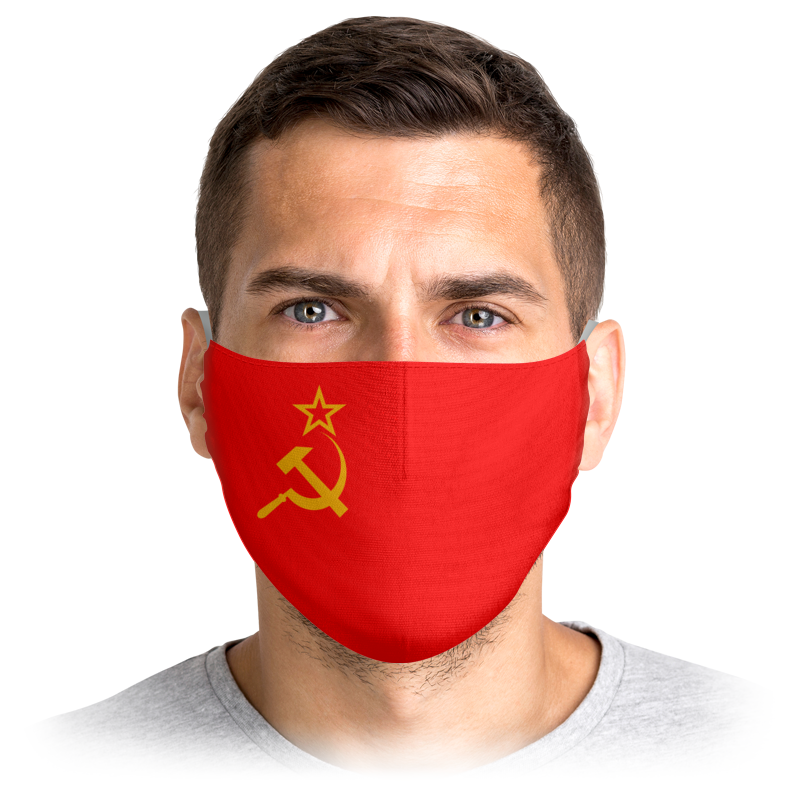 

Многоразовая маска Printio Серп и молот красная S, Серп и молот