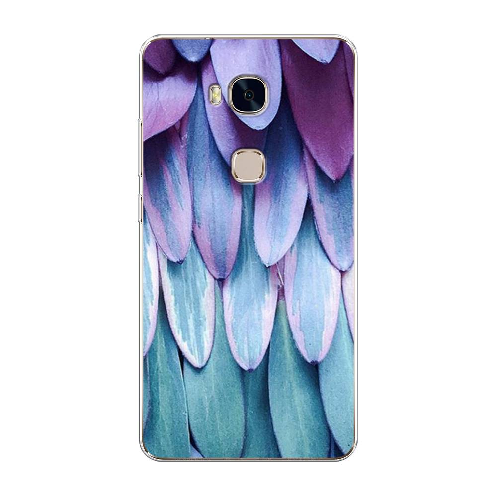 

Чехол на Honor 5X "Синее перо", Фиолетовый;голубой, 60550-3