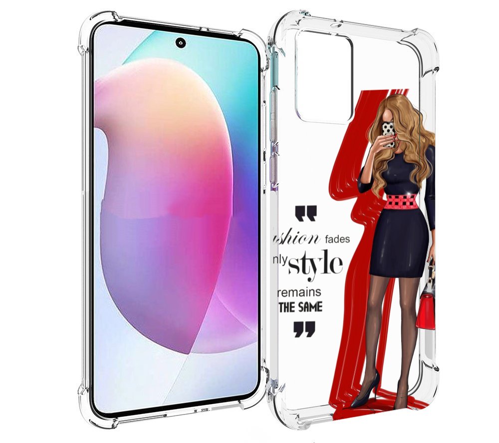 

Чехол MyPads Модная-девушка женский для Motorola Edge 30 Neo, Прозрачный, Tocco