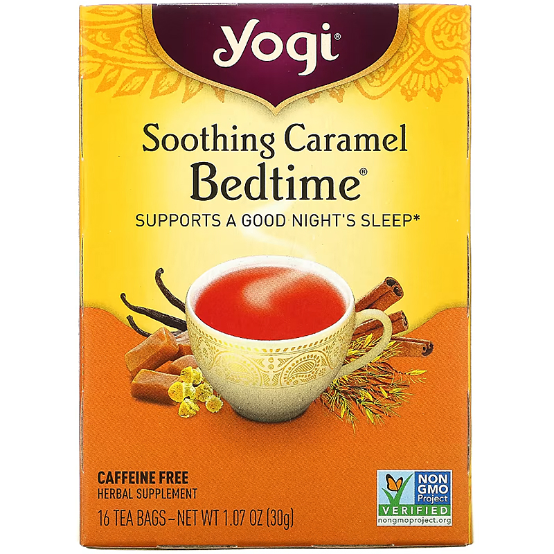 Чай в пакетиках Yogi Tea Bedtime Успокаивающая карамель, 16 пакетиков