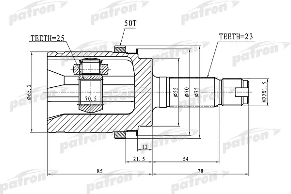 

Шрус Наружный С Кольцом Abs Задний 23X55X25 Abs:50T Honda Accord Cf3/Cf4/Cf5/Cl1/Cl3 98-02