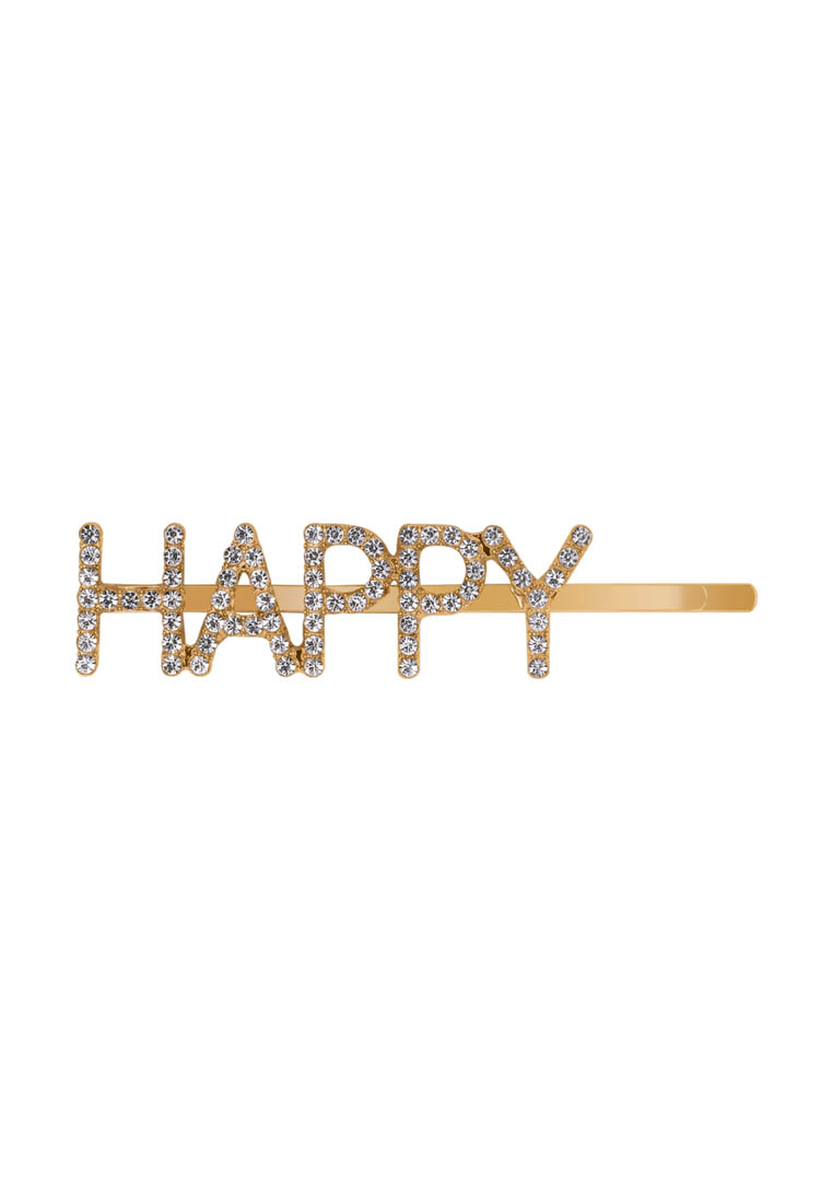 

Заколка-невидимка для волос OTOKODESIGN HAPPY бижутерный сплав, золотистый, 1 шт, 31-70031