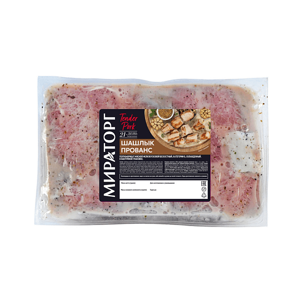 

Шашлык из свинины Мираторг Tender Pork Прованс охлажденный +-2,2 кг